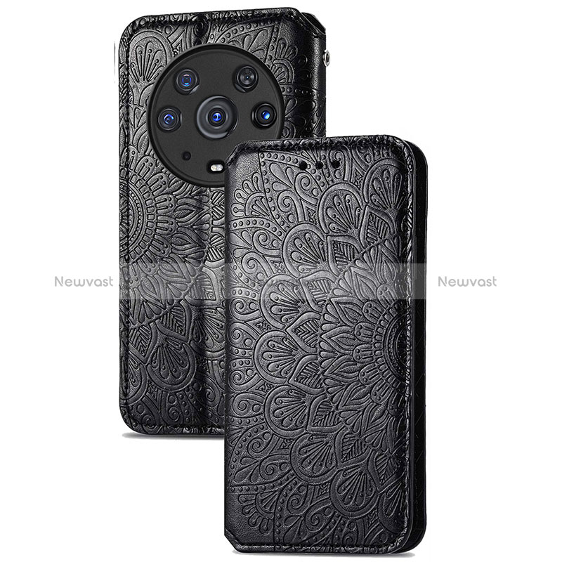 Leather Case Stands Fashionable Pattern Flip Cover Holder S09D for Huawei Honor Magic3 Pro 5G