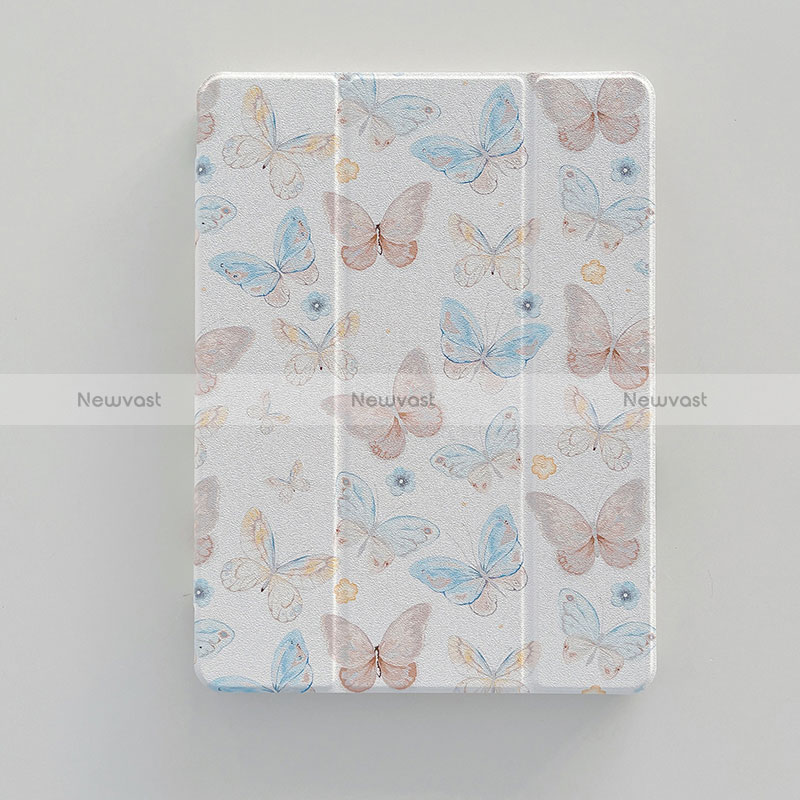 Leather Case Stands Fashionable Pattern Flip Cover Holder XH2 for Apple iPad 10.2 (2019) White