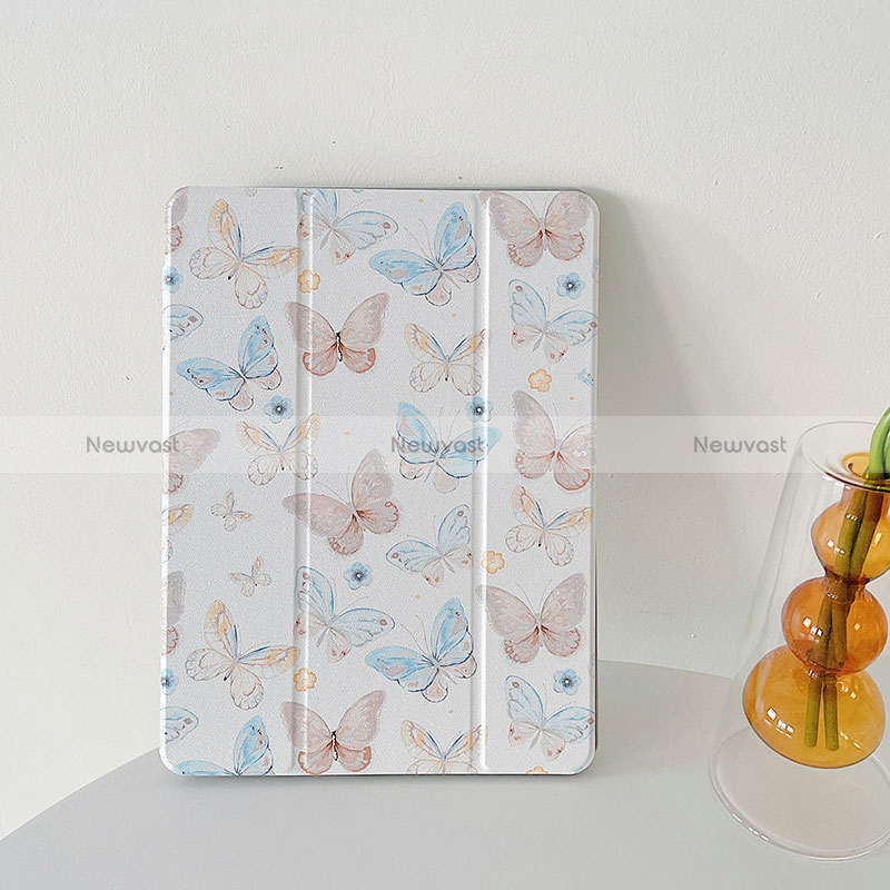 Leather Case Stands Fashionable Pattern Flip Cover Holder XH2 for Apple iPad 10.2 (2019) White