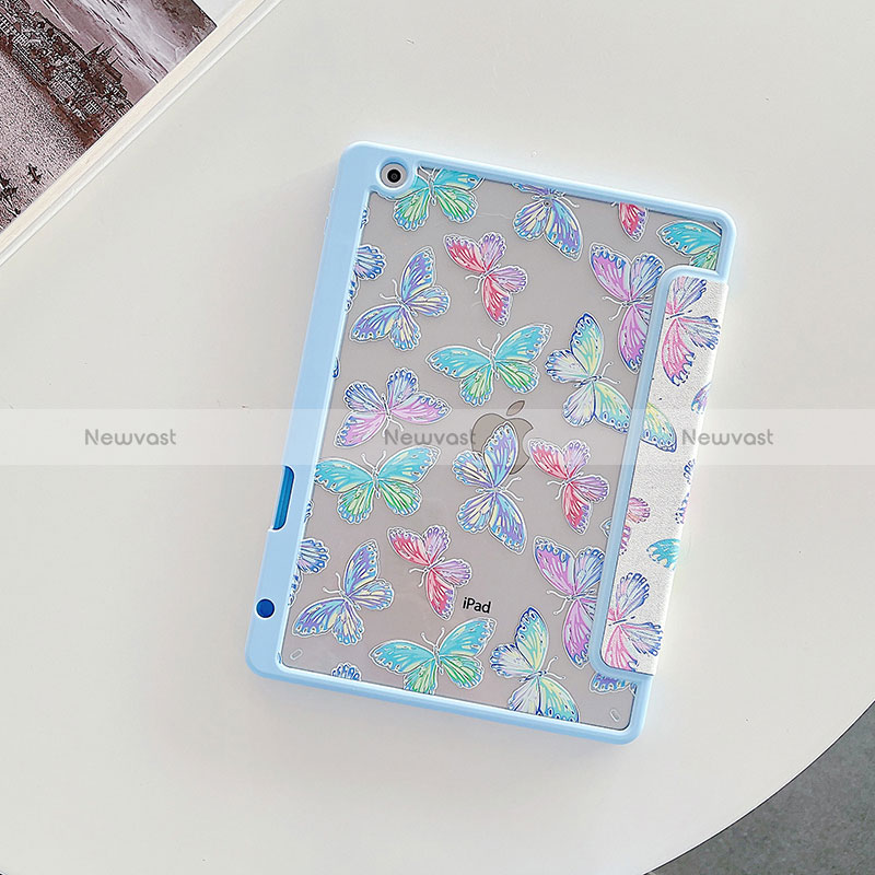 Leather Case Stands Fashionable Pattern Flip Cover Holder XH3 for Apple iPad 10.2 (2019) Mint Blue