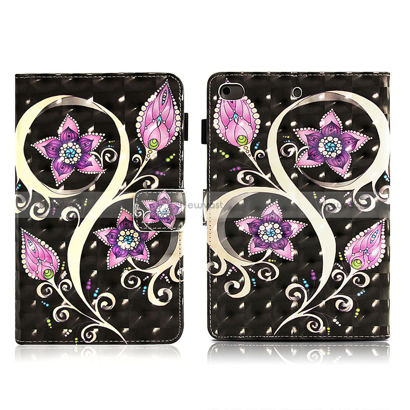 Leather Case Stands Fashionable Pattern Flip Cover Holder Y01B for Apple iPad Mini 5 (2019)