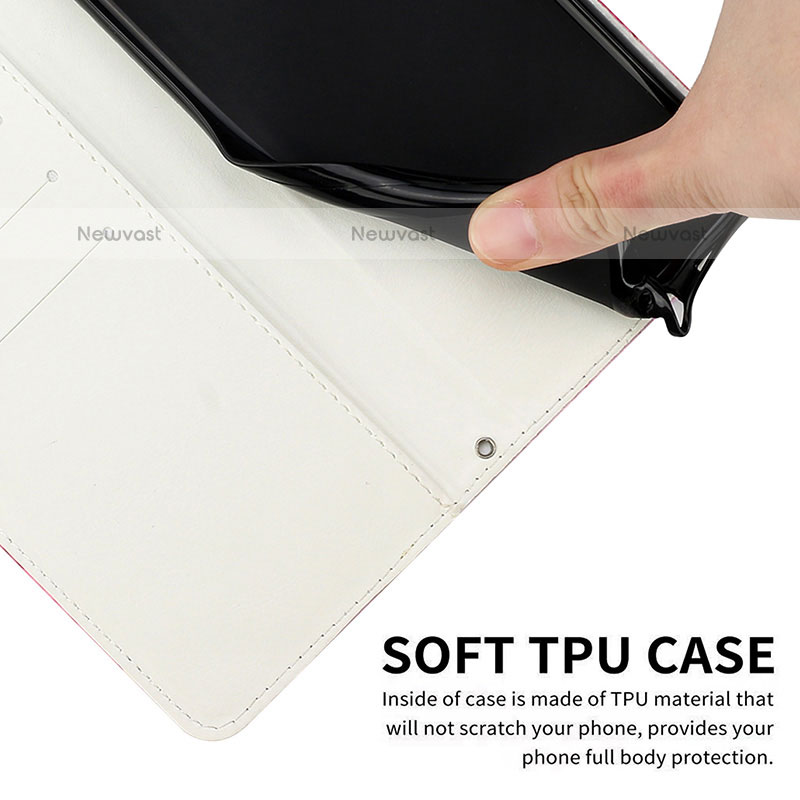 Leather Case Stands Fashionable Pattern Flip Cover Holder Y01X for OnePlus Nord N200 5G