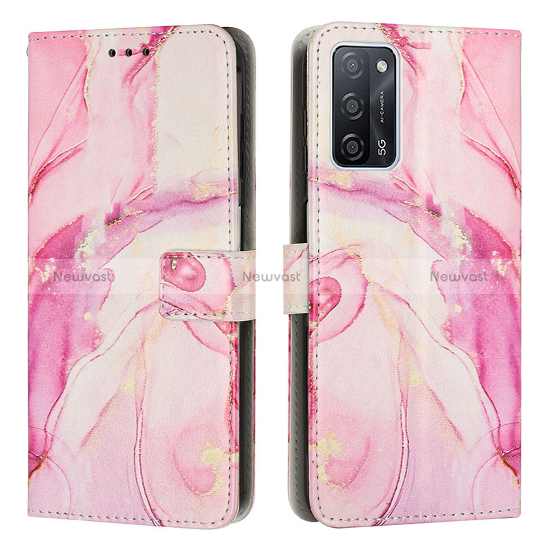 Leather Case Stands Fashionable Pattern Flip Cover Holder Y01X for Oppo A53s 5G