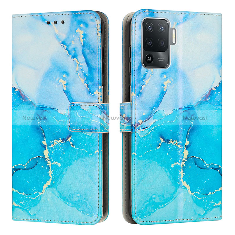 Leather Case Stands Fashionable Pattern Flip Cover Holder Y01X for Oppo Reno5 F