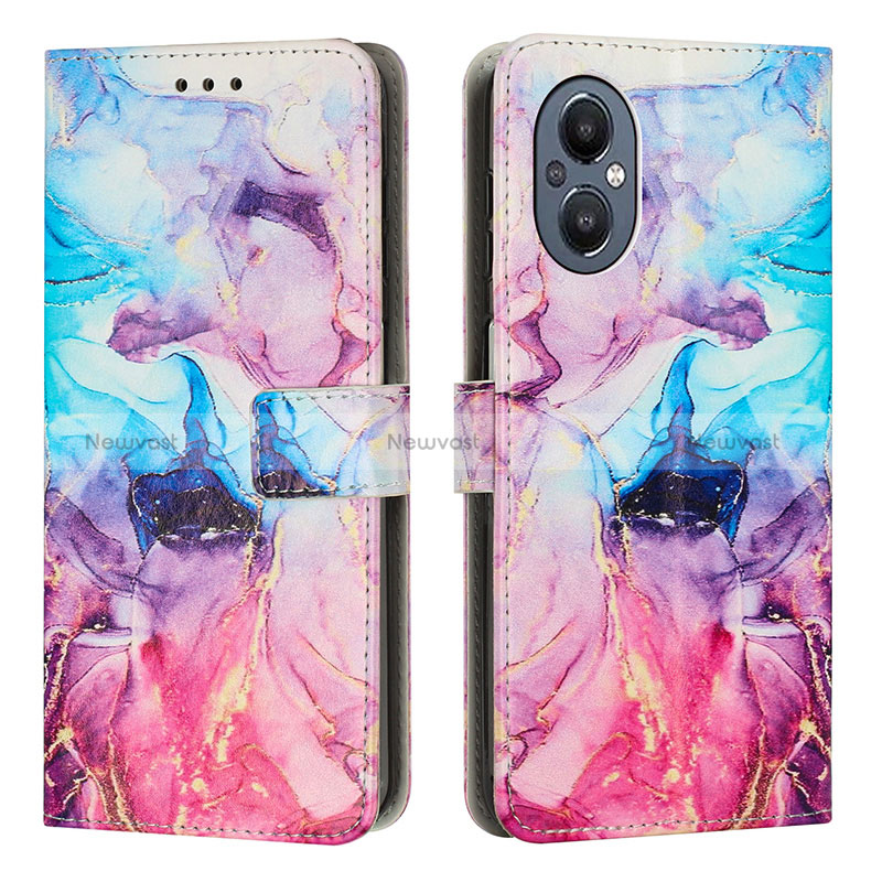 Leather Case Stands Fashionable Pattern Flip Cover Holder Y01X for Oppo Reno7 Lite 5G Mixed