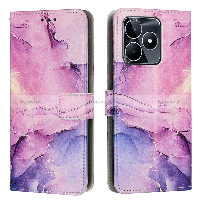 Leather Case Stands Fashionable Pattern Flip Cover Holder Y01X for Realme C51