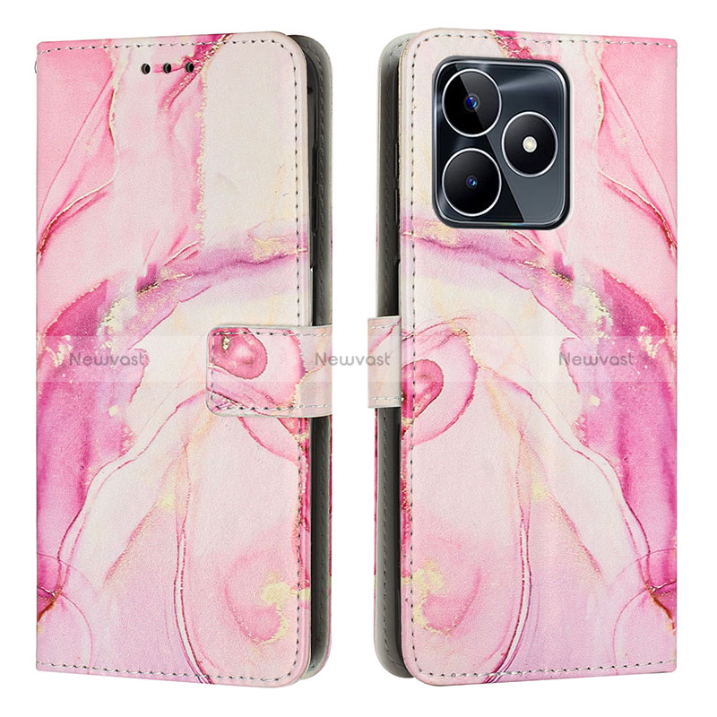 Leather Case Stands Fashionable Pattern Flip Cover Holder Y01X for Realme C51