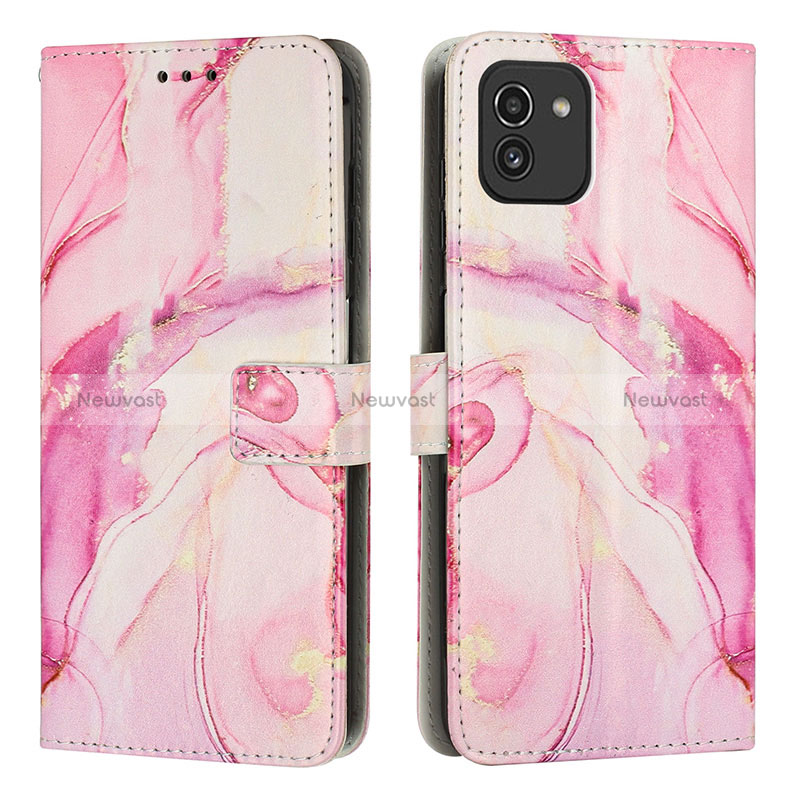 Leather Case Stands Fashionable Pattern Flip Cover Holder Y01X for Samsung Galaxy A03