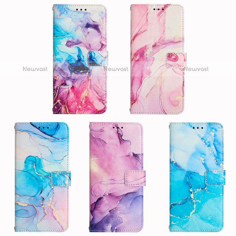 Leather Case Stands Fashionable Pattern Flip Cover Holder Y01X for Samsung Galaxy A12