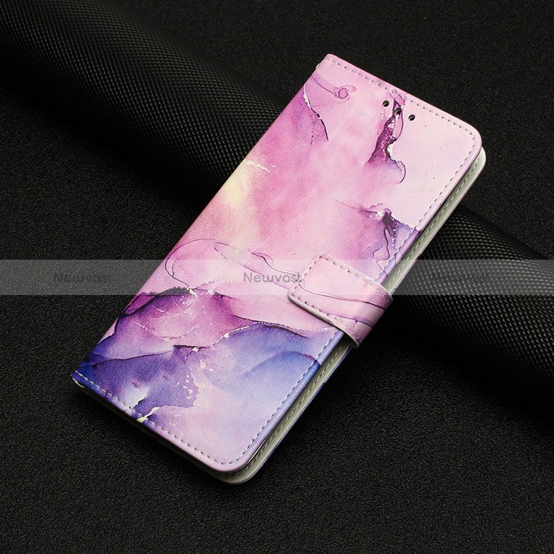 Leather Case Stands Fashionable Pattern Flip Cover Holder Y01X for Xiaomi Poco F5 Pro 5G Purple