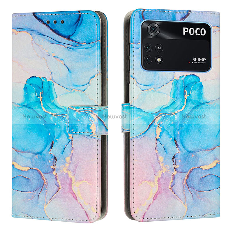 Leather Case Stands Fashionable Pattern Flip Cover Holder Y01X for Xiaomi Poco M4 Pro 4G