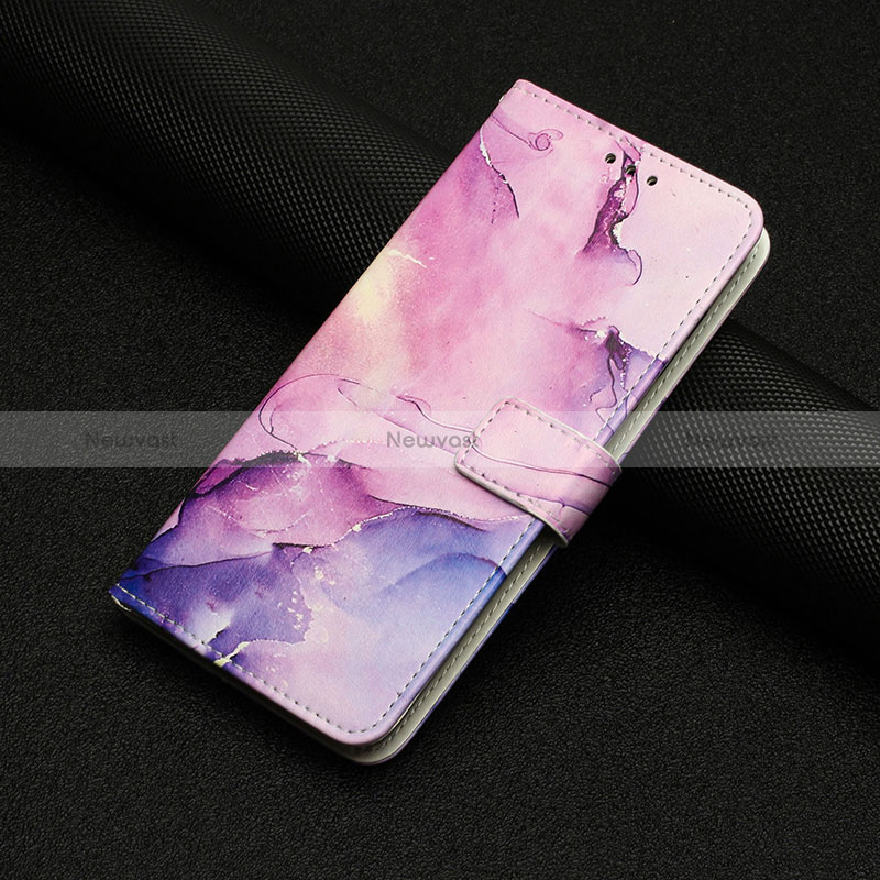 Leather Case Stands Fashionable Pattern Flip Cover Holder Y01X for Xiaomi Redmi 11A 4G Purple