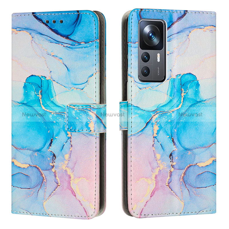 Leather Case Stands Fashionable Pattern Flip Cover Holder Y01X for Xiaomi Redmi K50 Ultra 5G Sky Blue