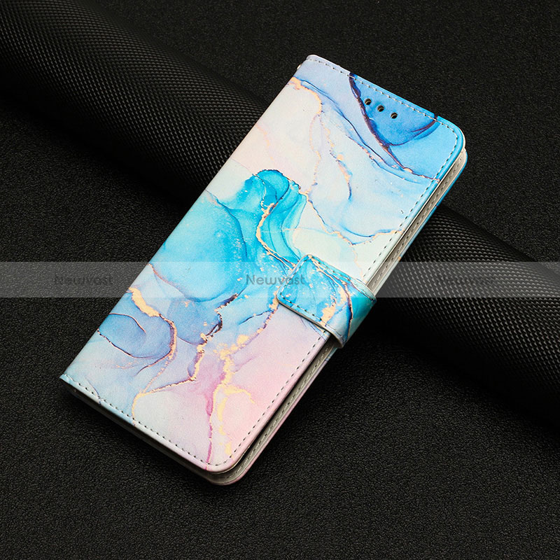 Leather Case Stands Fashionable Pattern Flip Cover Holder Y01X for Xiaomi Redmi K60 5G Sky Blue