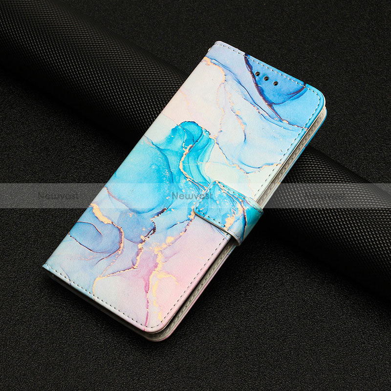 Leather Case Stands Fashionable Pattern Flip Cover Holder Y01X for Xiaomi Redmi Note 12 Pro Speed 5G Sky Blue