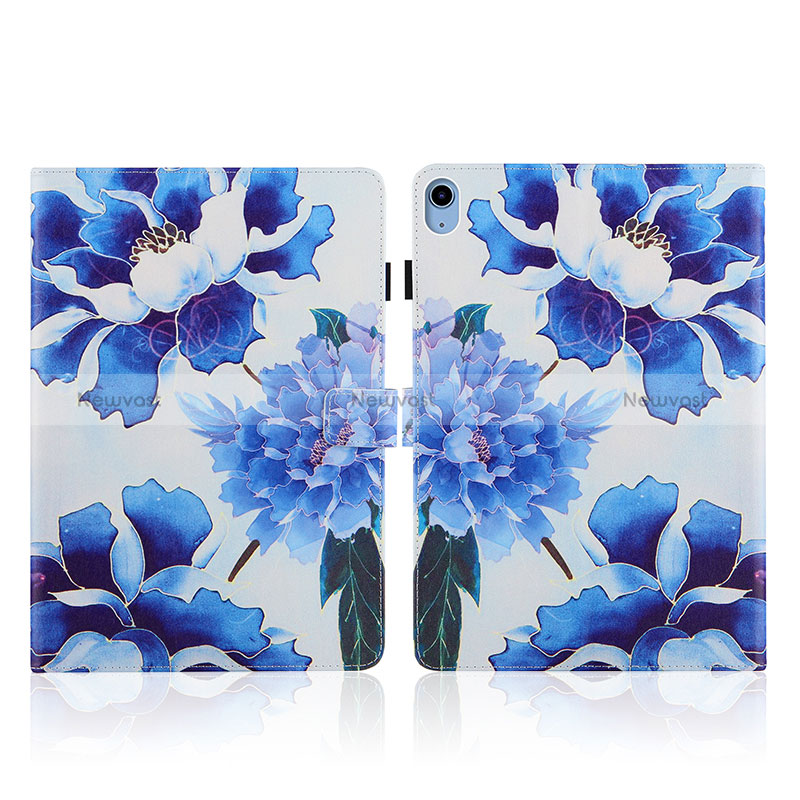 Leather Case Stands Fashionable Pattern Flip Cover Holder Y02B for Apple iPad 10.9 (2022) Blue