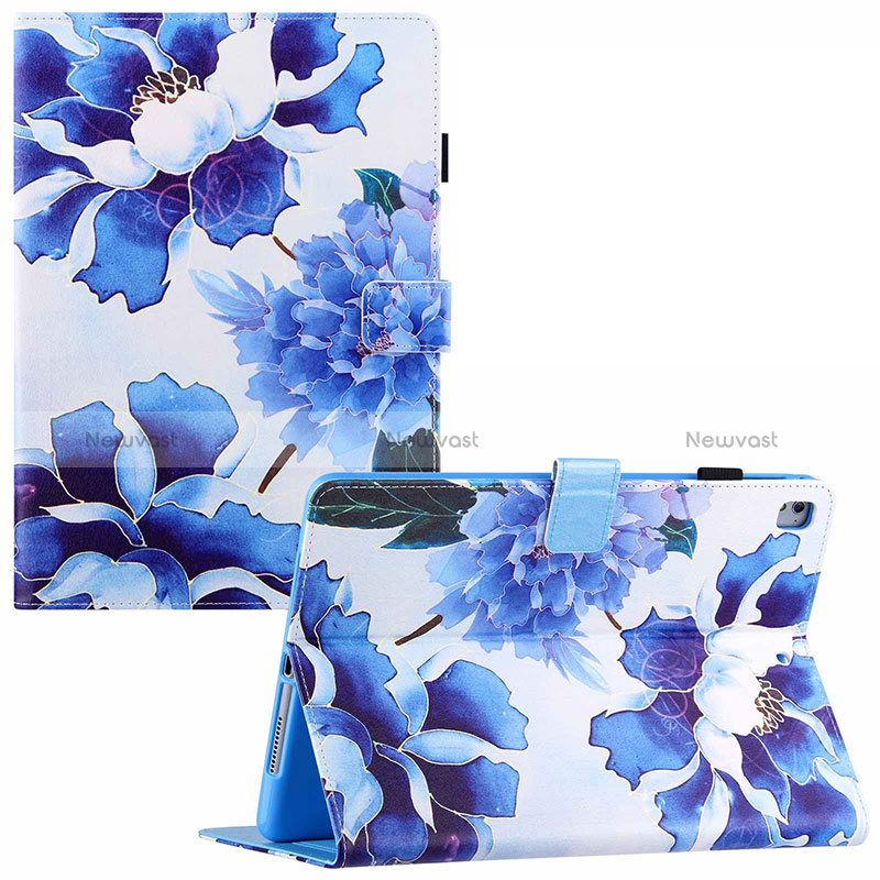 Leather Case Stands Fashionable Pattern Flip Cover Holder Y02B for Apple iPad Air 2 Blue