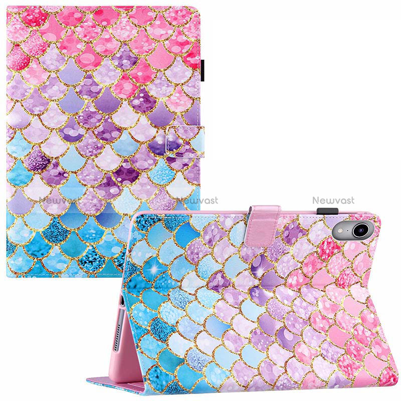 Leather Case Stands Fashionable Pattern Flip Cover Holder Y02B for Apple iPad Mini 6 Colorful