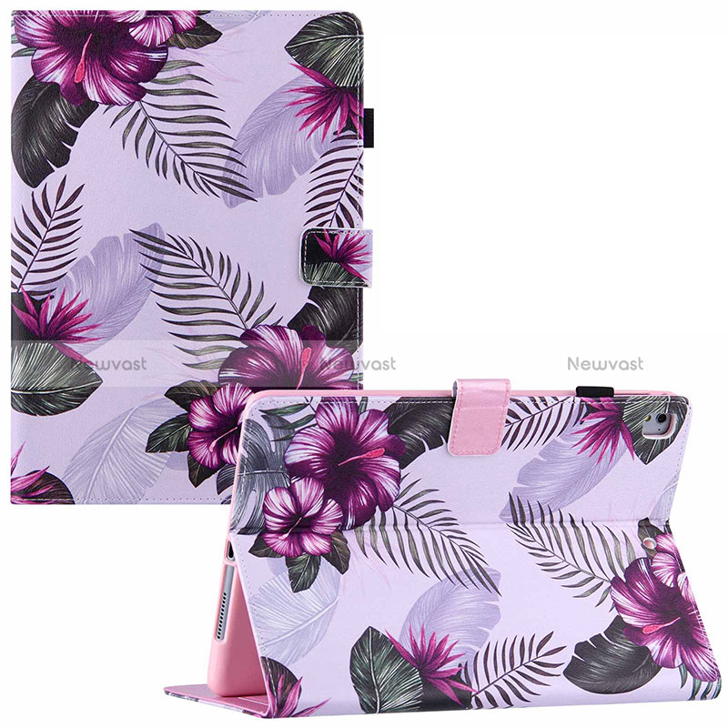 Leather Case Stands Fashionable Pattern Flip Cover Holder Y02B for Apple iPad Pro 9.7 Purple