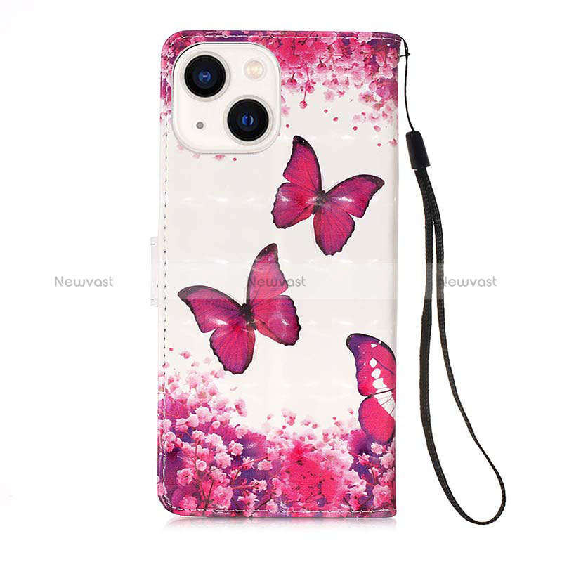 Leather Case Stands Fashionable Pattern Flip Cover Holder Y02B for Apple iPhone 13