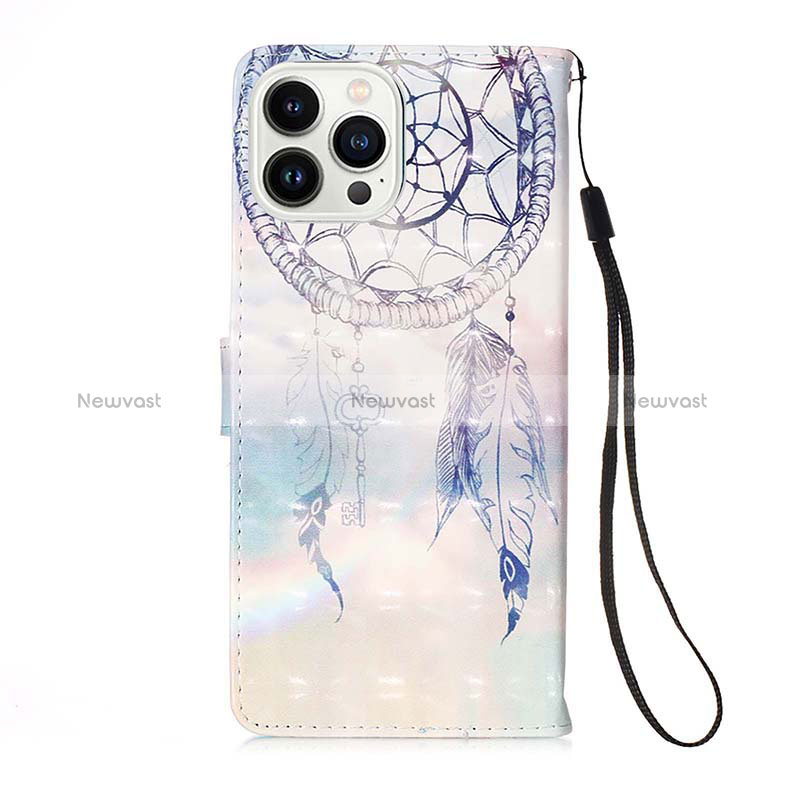 Leather Case Stands Fashionable Pattern Flip Cover Holder Y02B for Apple iPhone 14 Pro Max