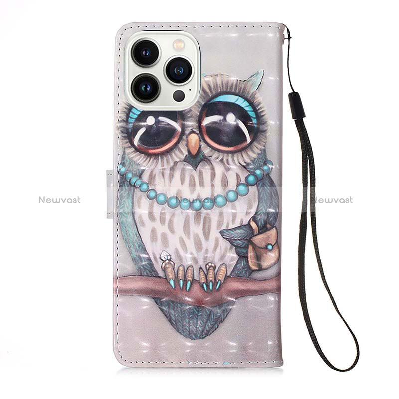 Leather Case Stands Fashionable Pattern Flip Cover Holder Y02B for Apple iPhone 15 Pro Max Mixed