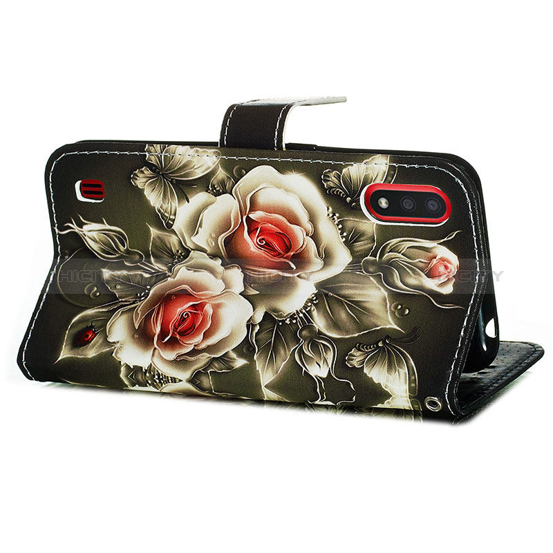 Leather Case Stands Fashionable Pattern Flip Cover Holder Y02B for Samsung Galaxy A01 SM-A015