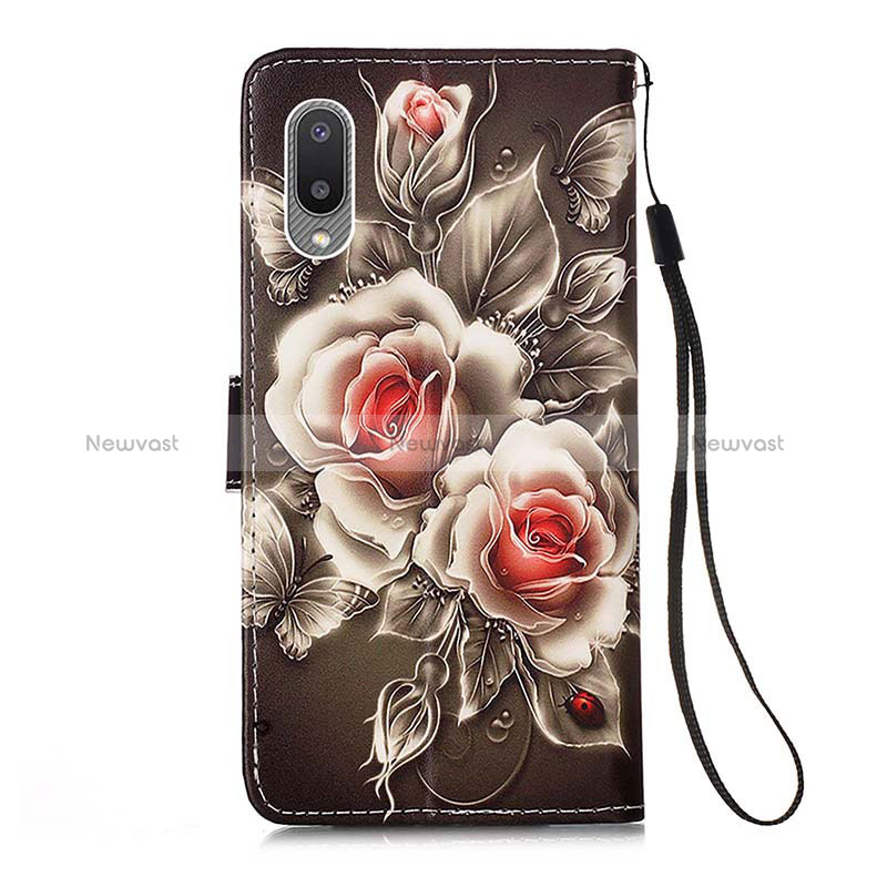 Leather Case Stands Fashionable Pattern Flip Cover Holder Y02B for Samsung Galaxy A02