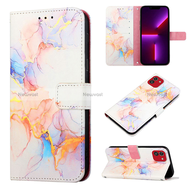 Leather Case Stands Fashionable Pattern Flip Cover Holder Y02B for Samsung Galaxy A03