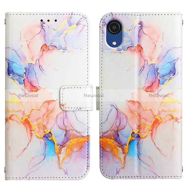 Leather Case Stands Fashionable Pattern Flip Cover Holder Y02B for Samsung Galaxy A03 Core