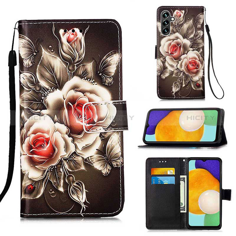 Leather Case Stands Fashionable Pattern Flip Cover Holder Y02B for Samsung Galaxy A04s