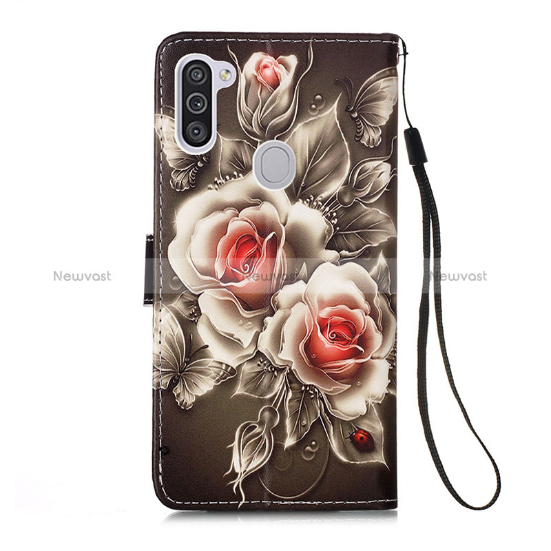 Leather Case Stands Fashionable Pattern Flip Cover Holder Y02B for Samsung Galaxy A11