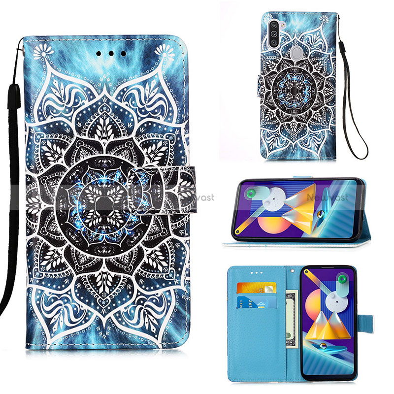 Leather Case Stands Fashionable Pattern Flip Cover Holder Y02B for Samsung Galaxy A11 Mixed