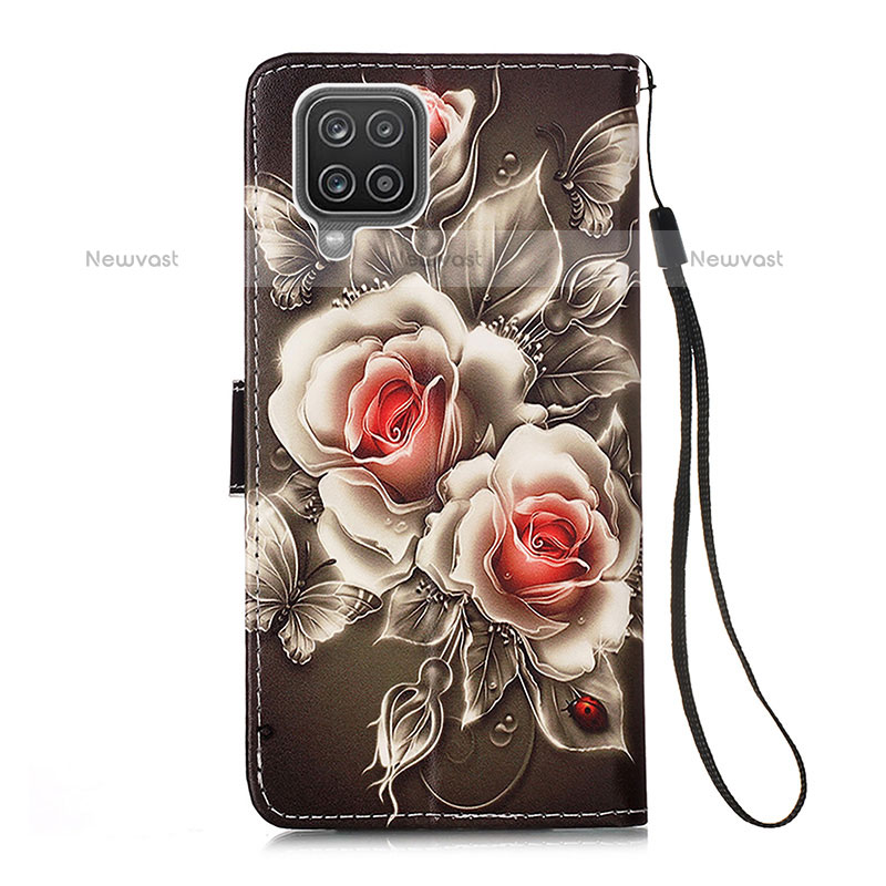 Leather Case Stands Fashionable Pattern Flip Cover Holder Y02B for Samsung Galaxy A12