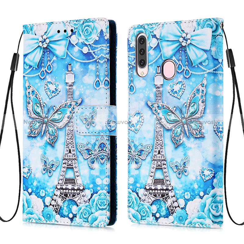 Leather Case Stands Fashionable Pattern Flip Cover Holder Y02B for Samsung Galaxy A20s