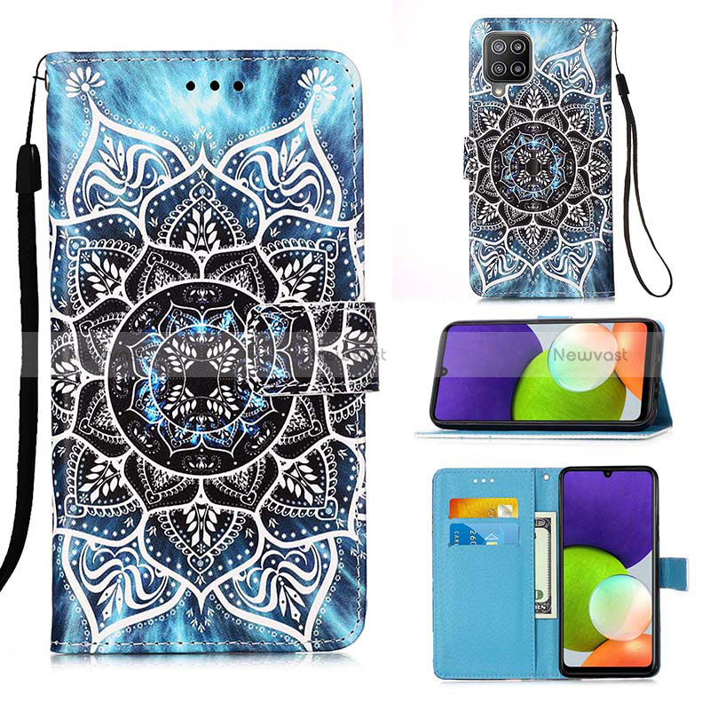 Leather Case Stands Fashionable Pattern Flip Cover Holder Y02B for Samsung Galaxy A22 4G