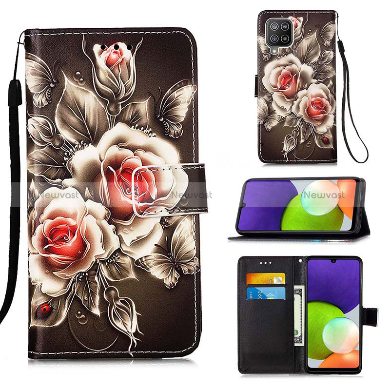 Leather Case Stands Fashionable Pattern Flip Cover Holder Y02B for Samsung Galaxy A22 4G