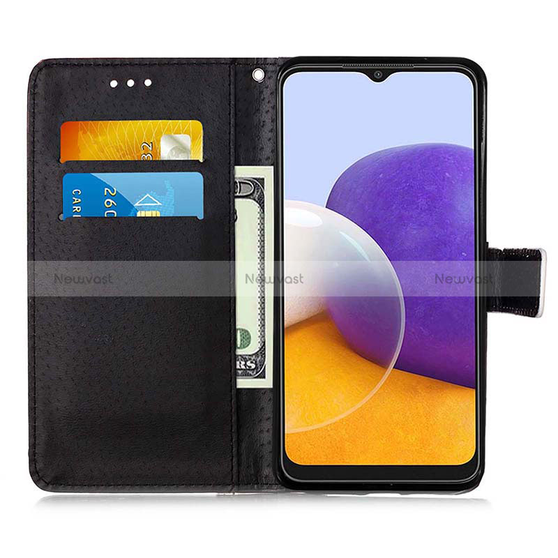 Leather Case Stands Fashionable Pattern Flip Cover Holder Y02B for Samsung Galaxy A22 5G