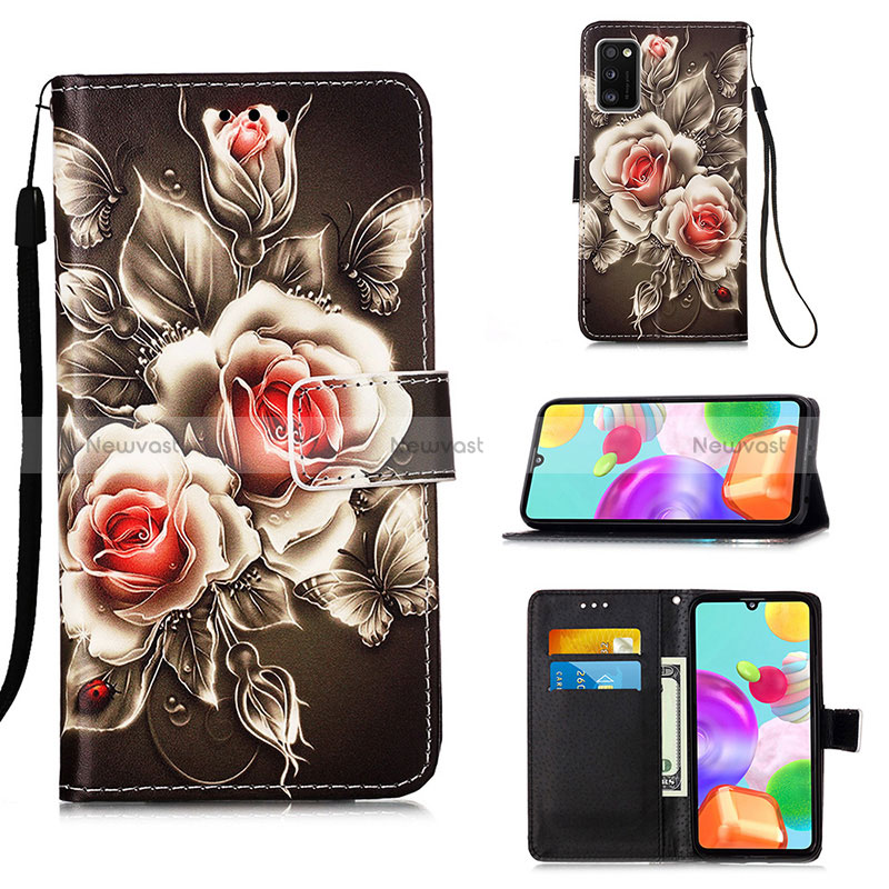 Leather Case Stands Fashionable Pattern Flip Cover Holder Y02B for Samsung Galaxy A41