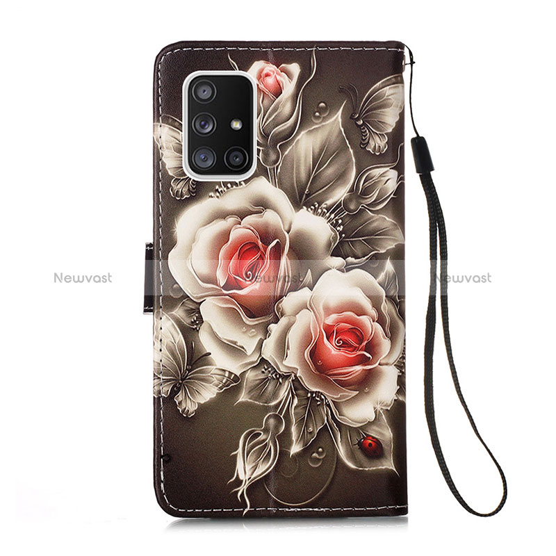 Leather Case Stands Fashionable Pattern Flip Cover Holder Y02B for Samsung Galaxy A71 5G