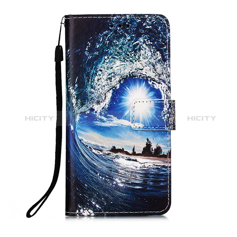 Leather Case Stands Fashionable Pattern Flip Cover Holder Y02B for Samsung Galaxy A73 5G Navy Blue