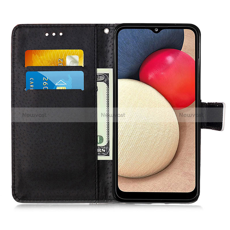 Leather Case Stands Fashionable Pattern Flip Cover Holder Y02B for Samsung Galaxy F02S SM-E025F