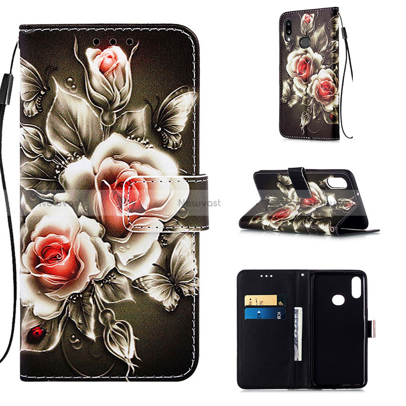 Leather Case Stands Fashionable Pattern Flip Cover Holder Y02B for Samsung Galaxy M01s