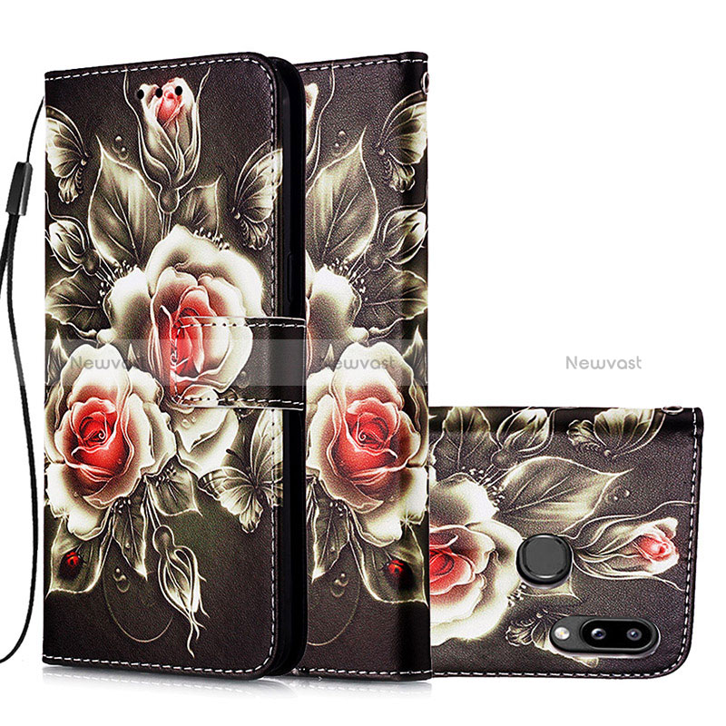 Leather Case Stands Fashionable Pattern Flip Cover Holder Y02B for Samsung Galaxy M01s