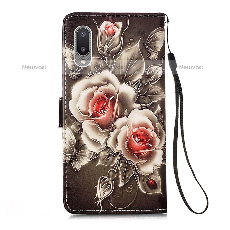 Leather Case Stands Fashionable Pattern Flip Cover Holder Y02B for Samsung Galaxy M02