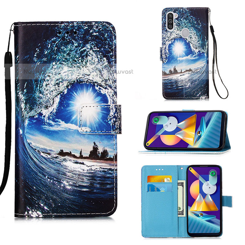 Leather Case Stands Fashionable Pattern Flip Cover Holder Y02B for Samsung Galaxy M11