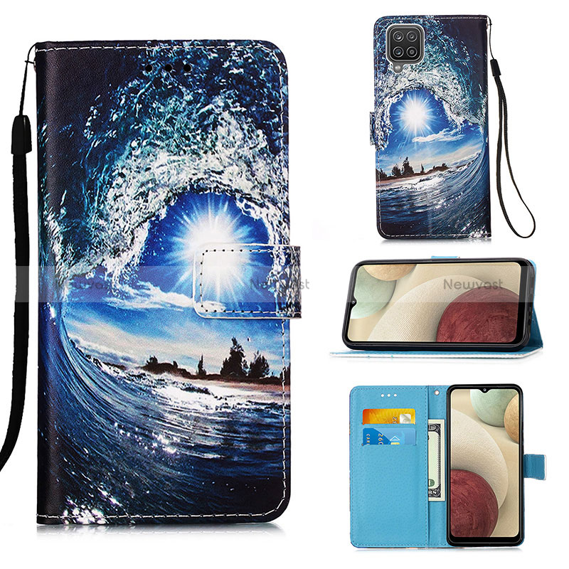 Leather Case Stands Fashionable Pattern Flip Cover Holder Y02B for Samsung Galaxy M12