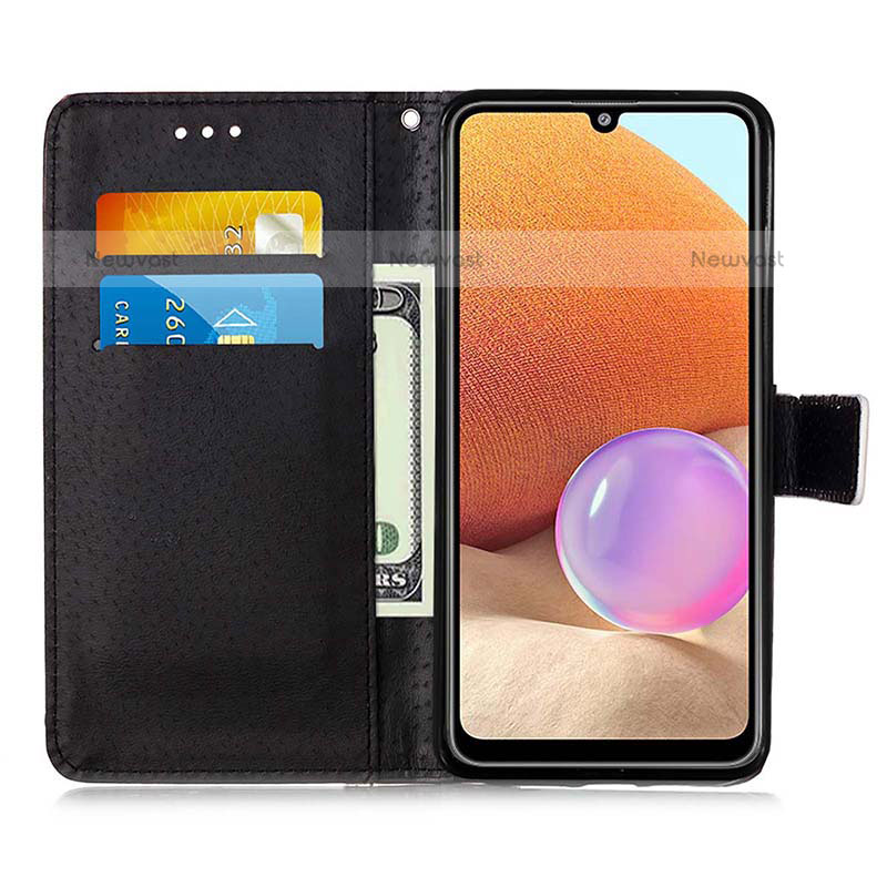 Leather Case Stands Fashionable Pattern Flip Cover Holder Y02B for Samsung Galaxy M32 5G