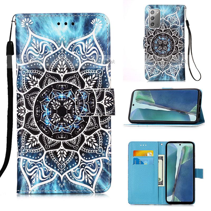 Leather Case Stands Fashionable Pattern Flip Cover Holder Y02B for Samsung Galaxy Note 20 5G Mixed