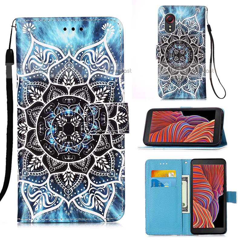 Leather Case Stands Fashionable Pattern Flip Cover Holder Y02B for Samsung Galaxy XCover 5 SM-G525F Mixed